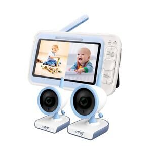 LEREVE Low EMF 5" HD Video Baby Monitor with 2 Cameras and Audio 2-Way No Wifi